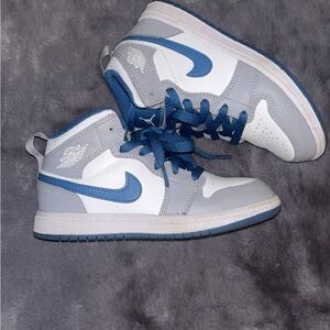 Air Jordan 1 Mid GS Cement True Blue